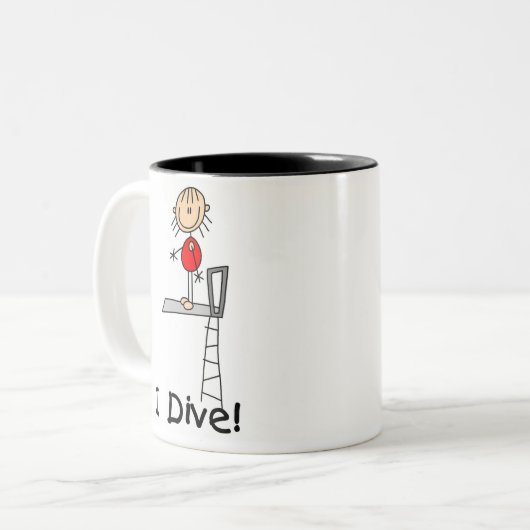 Taucher-Mädchen-Tasse Zweifarbige Tasse (Vorderseite Links)