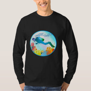 Taucher Magische Farben Unterwasserwelt T-Shirt