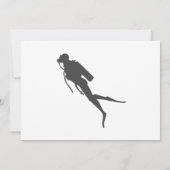 Taucher mit schwarzer Silhouette Einladung (Rückseite)