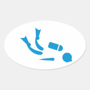 Taucher Ovaler Aufkleber
