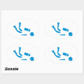 Taucher Ovaler Aufkleber (Blatt)