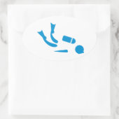 Taucher Ovaler Aufkleber (Tasche)