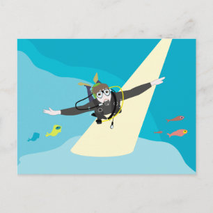 Taucher Postkarte