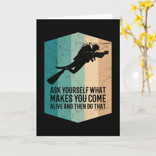 Taucher Redewendungen Taucher Tauchlehrer Karte (Gelbe Blume)