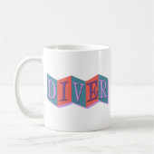 Taucher (Retro-Schild) Kaffeetasse (Links)
