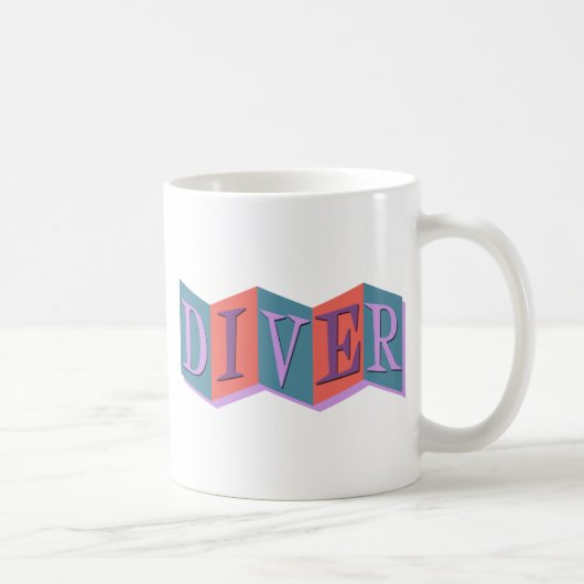 Taucher (Retro-Schild) Kaffeetasse (Rechts)