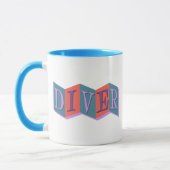Taucher (Retro-Schild) Tasse (Links)