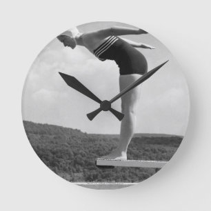 Taucher Runde Wanduhr