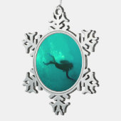 Taucher Schneeflocken Zinn-Ornament (Rechts)