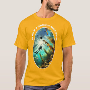 Taucher-Silhouette mit Schildkröte, Fisch und Seet T-Shirt