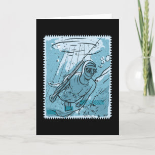 Taucher Speer Angel Speerfischen Tauch Geschenk Pa Karte