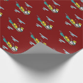 Taucher-Strichmännchen Geschenkpapier (Ecke)