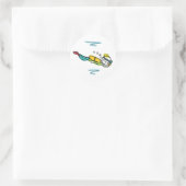 Taucher-Strichmännchen Runder Aufkleber (Tasche)