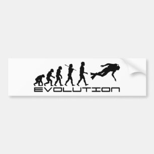 Taucher Tauch Wassersport Evolution Kunst Autoaufkleber