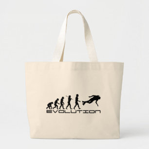 Taucher Tauch Wassersport Evolution Kunst Jumbo Stoffbeutel