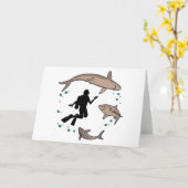 Taucher und Haie Karte (Gelbe Blume)