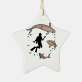Taucher und Haie Keramik Ornament (Rechts)