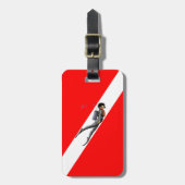 Taucher und Tauchen-Flagge Gepäckanhänger (Vorderseite vertikal)