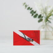 Taucher und Tauchen-Flagge Visitenkarte (Stehend Vorderseite)