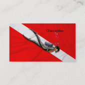 Taucher und Tauchen-Flagge Visitenkarte (Rückseite)