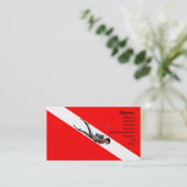 Taucher und Tauchen-Flagge Visitenkarte (Stehend Vorderseite)