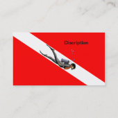 Taucher und Tauchen-Flagge Visitenkarte (Rückseite)