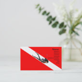 Taucher und Tauchen-Flagge Visitenkarte (Stehend Vorderseite)