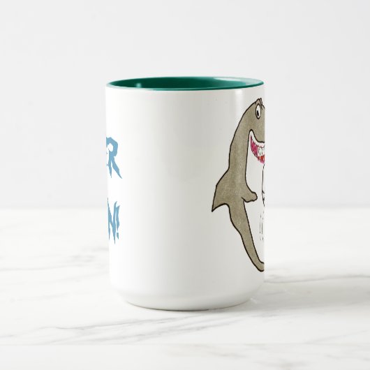 Taucher-unten hungriger Haifisch Tasse (Zentrum)