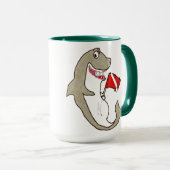 Taucher-unten hungriger Haifisch Tasse (VorderseiteRechts)