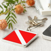 Taucher-unten klassische Flagge Schlüsselanhänger (Seite)