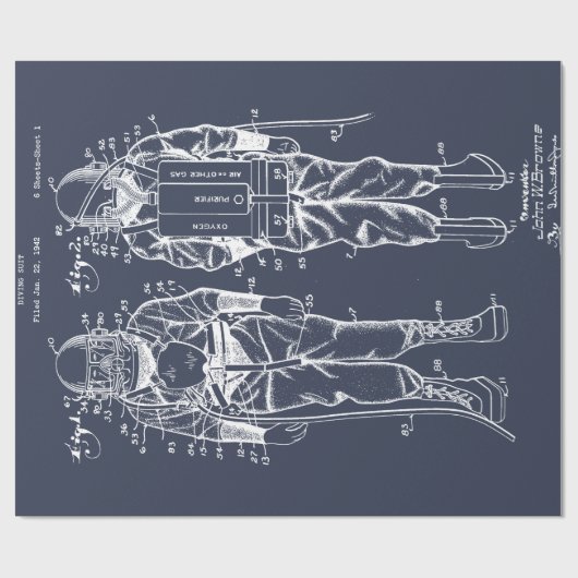 Taucher unten! Plan Geschenkpapier (Flach)