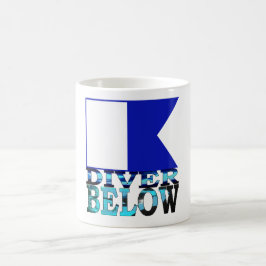 Taucher unter Blau Kaffeetasse