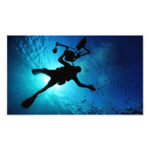 Taucher unter Wasser Fotodruck