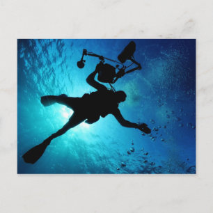 Taucher unter Wasser Postkarte
