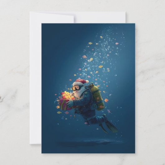 Taucher-Weihnachtsmann-Weihnachtskarten Feiertagskarte (Vorderseite)