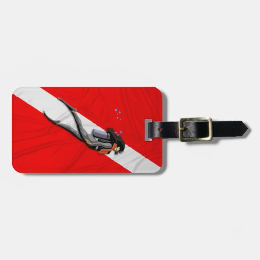 Taucherflagge Gepäckanhänger (Vorderseite horizontal)