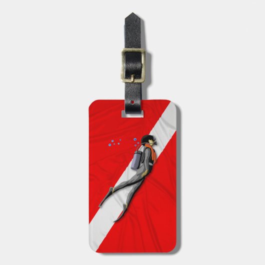 Taucherflagge Gepäckanhänger (Vorderseite vertikal)