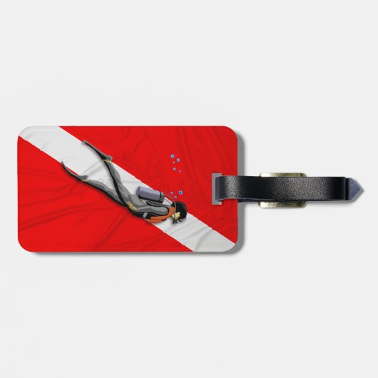 Taucherflagge Gepäckanhänger (Rückseite horizontal)