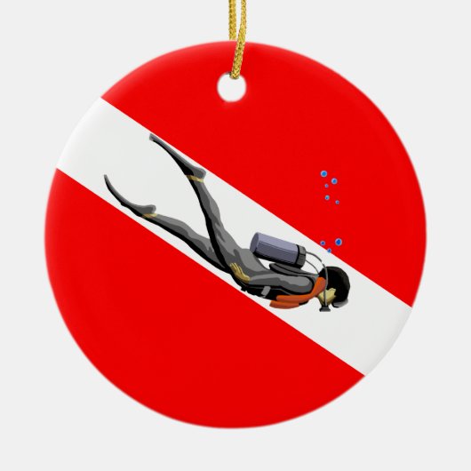 Taucherflagge Keramikornament (Vorne)