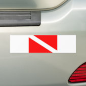 Taucherflagge rotes diagonales Tauchsymbol Autoaufkleber (Auf Auto)