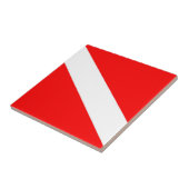 Taucherflagge rotes diagonales Tauchsymbol Fliese (Seite)