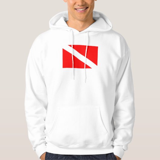Taucherflagge rotes diagonales Tauchsymbol Hoodie (Vorderseite)