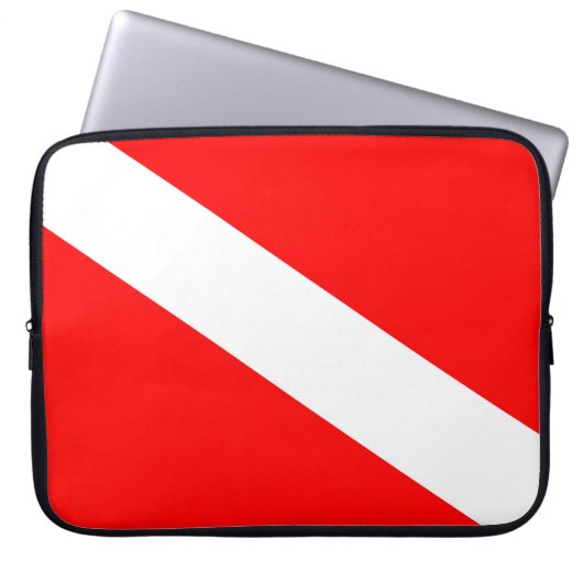 Taucherflagge rotes diagonales Tauchsymbol Laptopschutzhülle (Vorderseite)