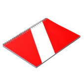 Taucherflagge rotes diagonales Tauchsymbol Notizblock (Linke Seite)