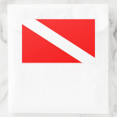 Taucherflagge rotes diagonales Tauchsymbol Rechteckiger Aufkleber (Tasche)
