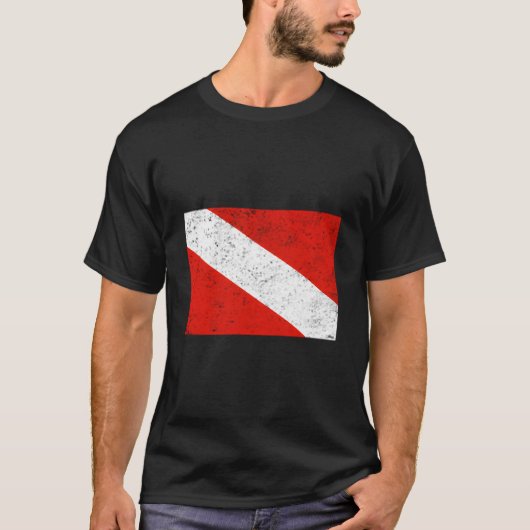 Taucherflagge Scuba-Tauchen T-Shirt (Vorderseite)