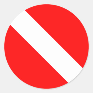 Taucherflagge Scuba-Taucher Taucher Unter Wasser Runder Aufkleber