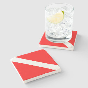 Taucherflagge Scuba-Taucher Taucher Unter Wasser Steinuntersetzer