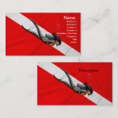 Taucherflagge Visitenkarte (Vorne/Hinten)