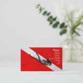 Taucherflagge Visitenkarte (Stehend Vorderseite)